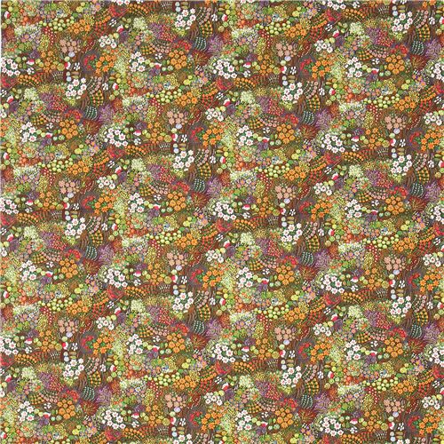 Remnant (37 x 112 cm) - Alexander Henry dark brown garden house fabric ...