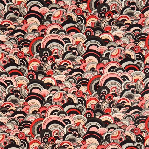 Alexander Henry fabric with grey-pink bubbles circles 2
