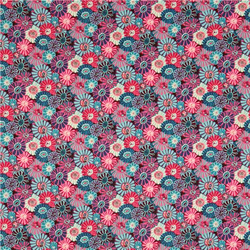 Alexander Henry flower fabric fuchsia-turquoise from the USA 2