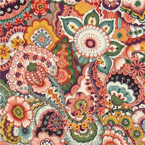 Alexander Henry flower fabric with big flowers purple Fabric by