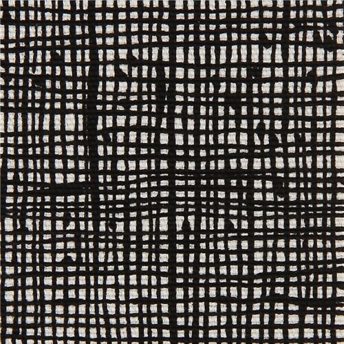 Alexander Henry heavy oxford fabric with mini grid pattern in black Fabric