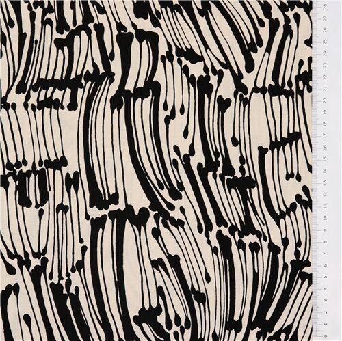 Alexander Henry light brown fabric with black abstract stripes - modeS4u