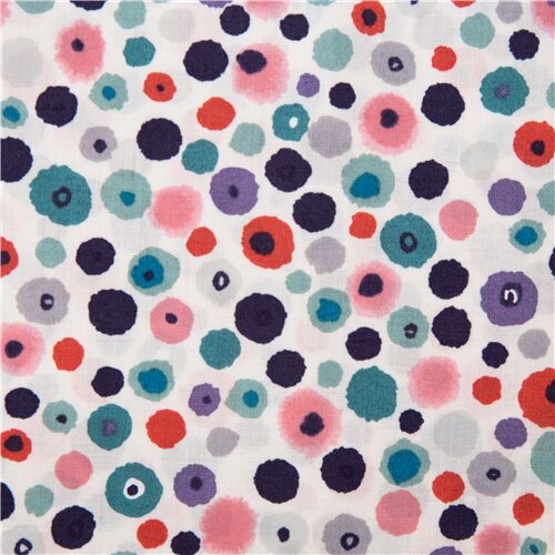 Larkspur Circle Inky Irregular Floral Dots Fabric by Alexander Henry ...