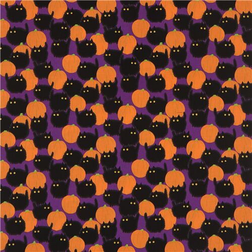 Remnant 37 X 112 Cm Alexander Henry Purple Halloween Fabric With