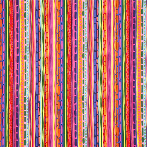 Alexander Henry Streifen Stoff rot gr�n Ramblas Stripe 2