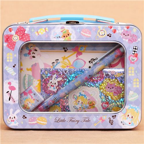 Alice in Wonderland stationery suitcase set with 5 pieces modeS4u