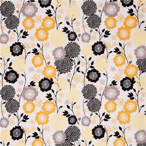 Andrea Victoria flower fabric gold by Riley Blake  2