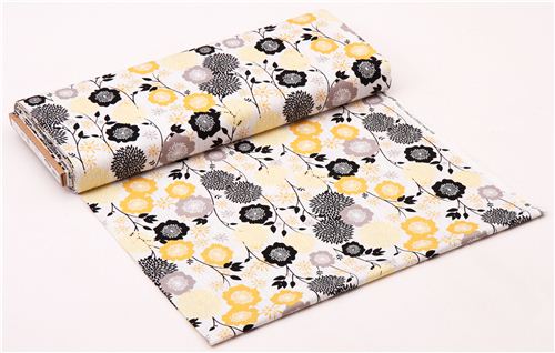 Andrea Victoria flower fabric gold by Riley Blake  3