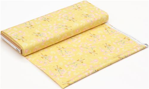 Fat Quarter (50 x 54 cm) - Art Gallery Fabrics yellow flower fabric with bows 3