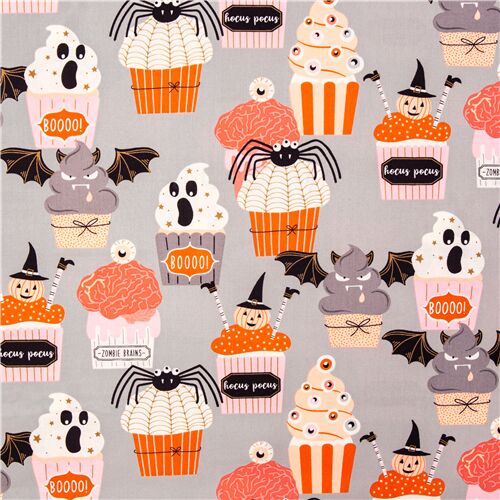 Boo Bakes Ghost Pumpkin Halloween Treat Fabric