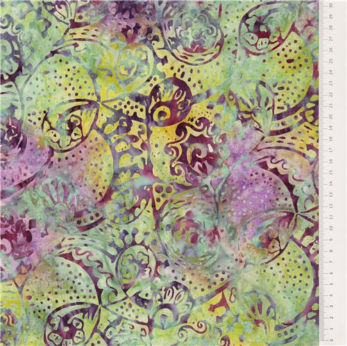 Batik Timeless Treasures fabric purple wave floral mini dot - modeS4u