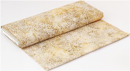 Remnant (32 x 112 cm) - Beige Robert Kaufman leopard spots animal print batik fabric 4