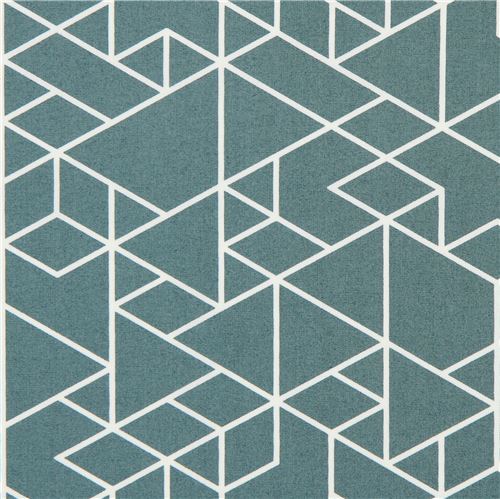 Birch Dark Green Geometric Shape Poplin Fabric Modes4u