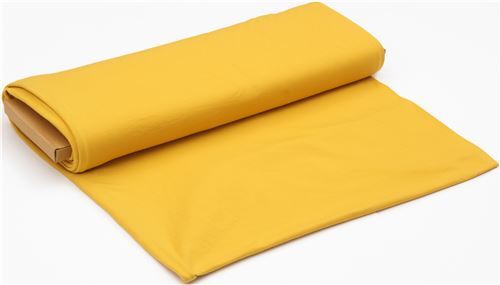 Remnant (107 x 31 cm) - Birch solid mustard yellow organic jersey knit fabric 2