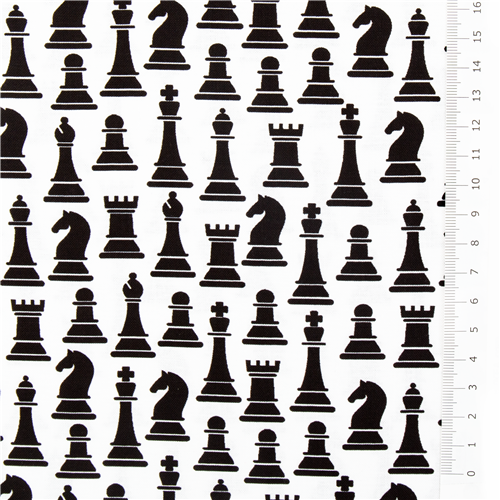 Checkmate Chess Fabric 100% Quilters Cotton Chess Board Game