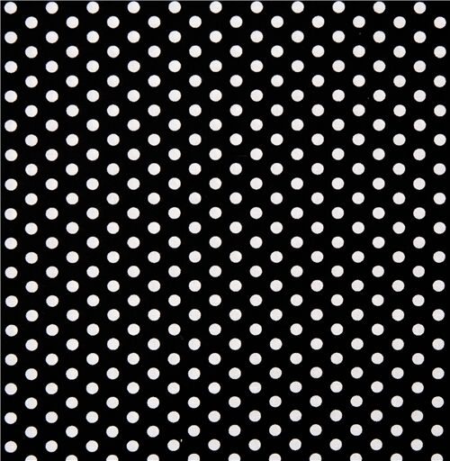 Black cotton fabric with small white dots form Japan - modeS4u