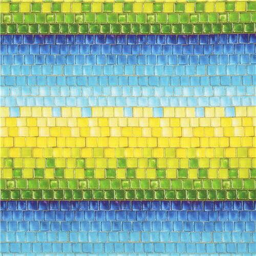 Tissu  carreaux bleu vert dgrad avec effet verre Tissu