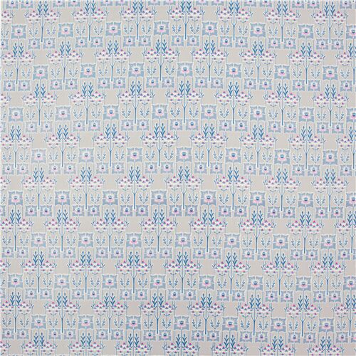 Nouveau Poppy Deco Dance Wall Flowers Fabric by Liberty Fabrics - modeS4u