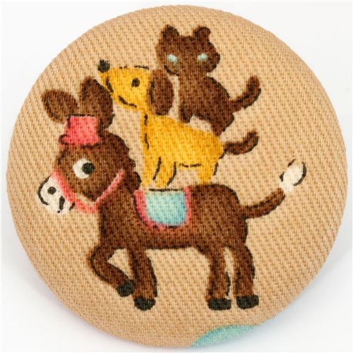 Bremen Town Musicians fabric button Japanese button 1