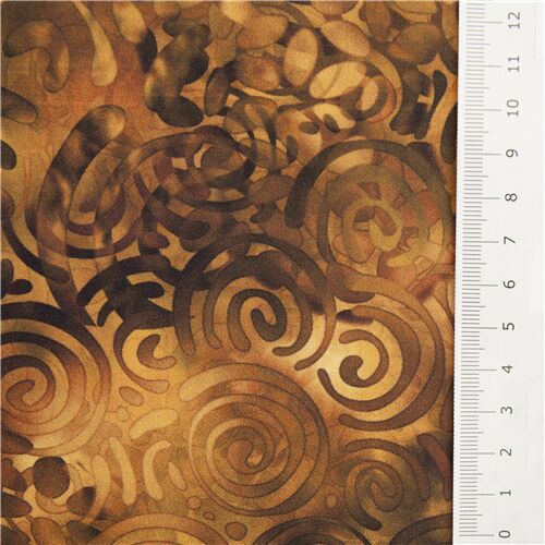 Brown swirl leaf Cognac blender fabric Quilting Treasures modeS4u