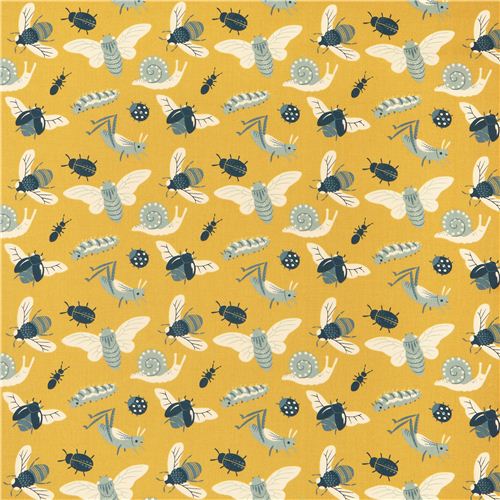 Bugs Gold insect bug animal birch organic fabric from the USA 2