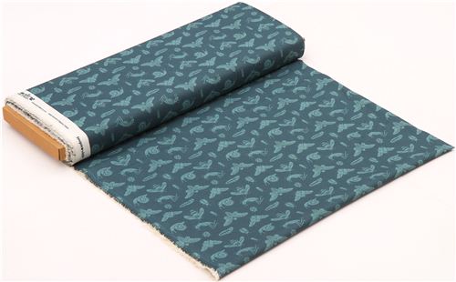 Bugs Tonal Blue insect bug animal birch organic fabric from the USA 3
