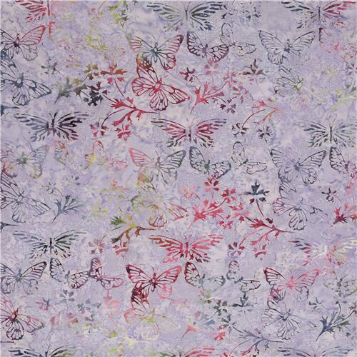 Butterfly flower Timeless Treasures lilac purple batik fabric - modeS4u