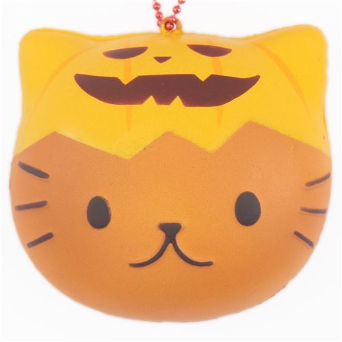 Cafe Sakura pumpkin cat face Halloween bread bun squishy modeS4u