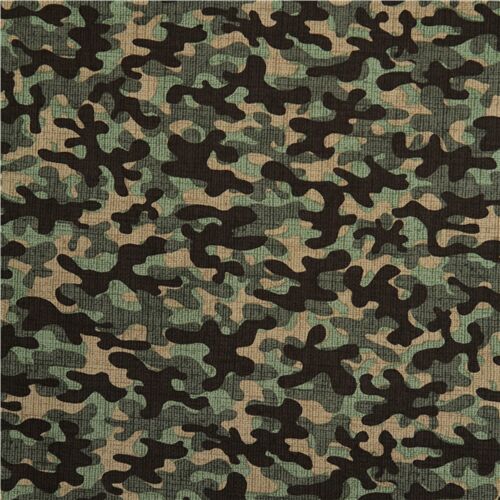 Camouflage brown green beige army fabric Timeless Treasures - modeS4u