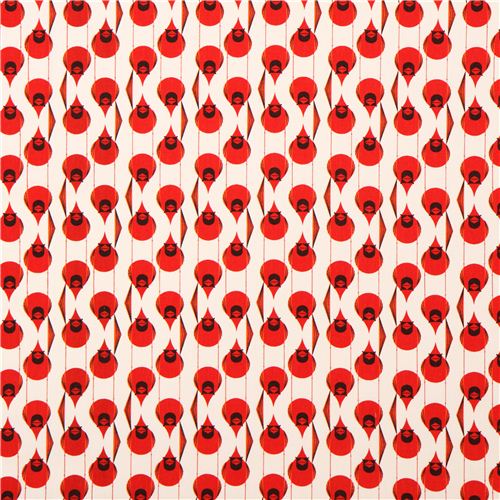 Cardinal Stagger red bird organic fabric birch 2