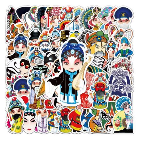 Character Peking opera 50 unique diecut sticker pack tradtional Chinese culture 4