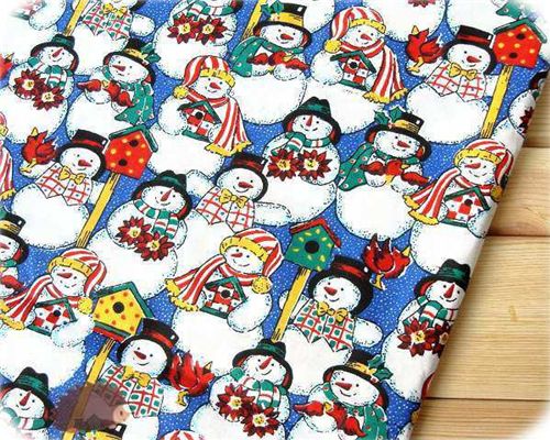 Christmas Fabric with snowmen and presents half yard 1