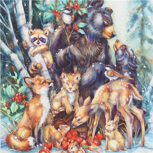 Christmas animal fabric Robert Kaufman 1