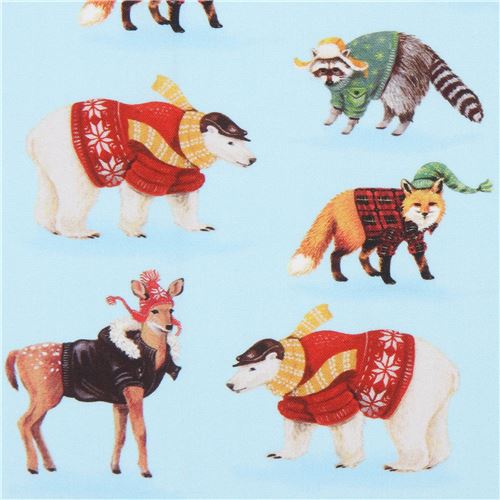 Christmas animal fabric by Robert Kaufman Fabric