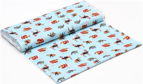 Remnant 47 cm - Christmas animal fabric by Robert Kaufman 3