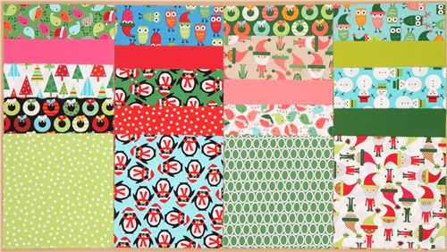 Christmas fabric bundle elf owl Ten-Square Robert Kaufman 4