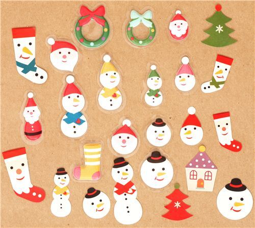 Christmas sponge sticker sack with snowman pouch - Sticker 