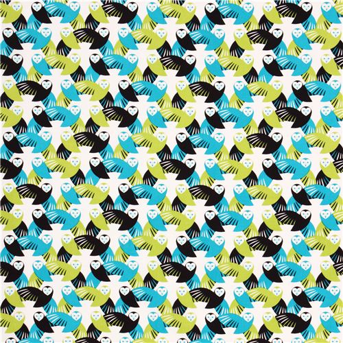 Cloud 9 animal owl organic fabric green Lechuza Mixteca 2