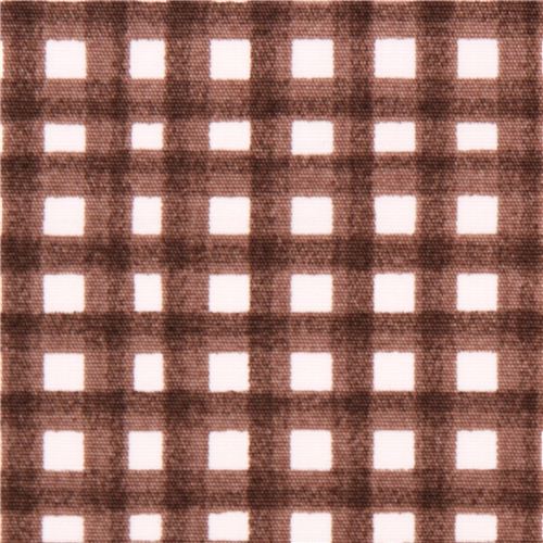 Cloud 9 brown checker gingham organic fabric Earth 1