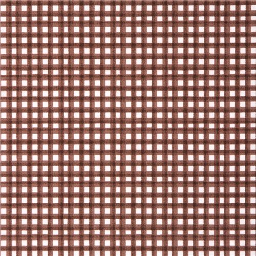 Cloud 9 brown checker gingham organic fabric Earth 2