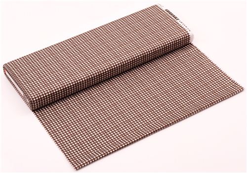 Cloud 9 brown checker gingham organic fabric Earth 3