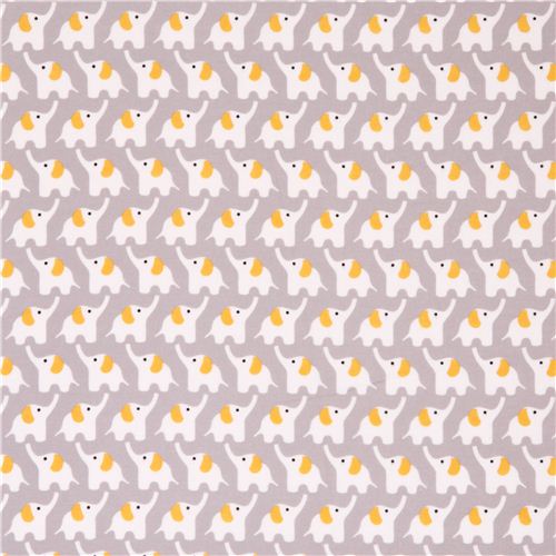 Cloud 9 elephant grey organic flannel fabric Fanfare 2