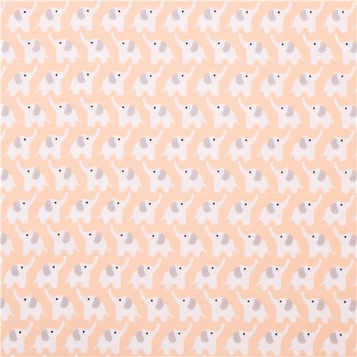 Cloud 9 elephant salmon organic flannel fabric Fanfare 2