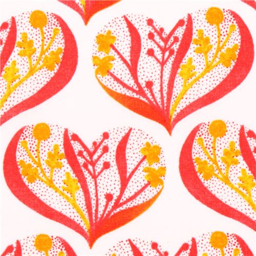 Cloud 9 pink hearts organic fabric Alegria 1