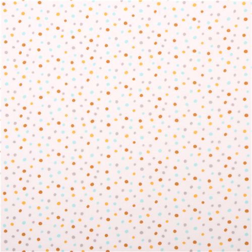 Cloud 9 white dot organic flannel fabric Fanfare Confetti 3