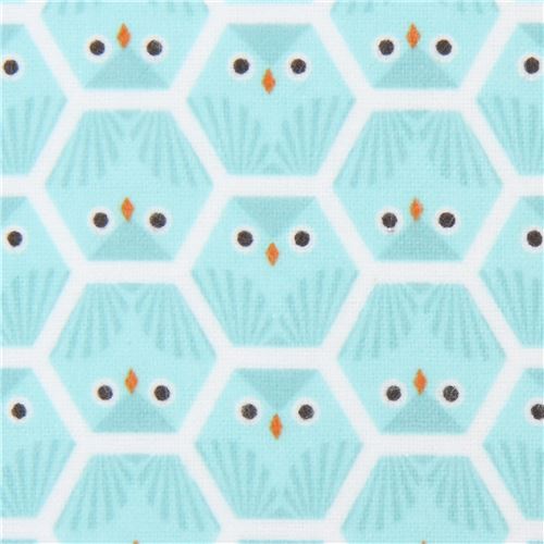 Cloud 9 white organic owl flannel fabric
