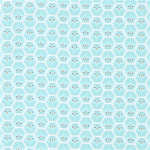 Cloud 9 white organic owl flannel fabric 2