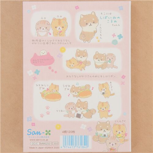 Libreta japonesa con gatos Corocoro Coronya y comida de San-X  2