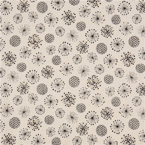 Cosmo flower canvas fabric with gold metallic embellishment modeS4u