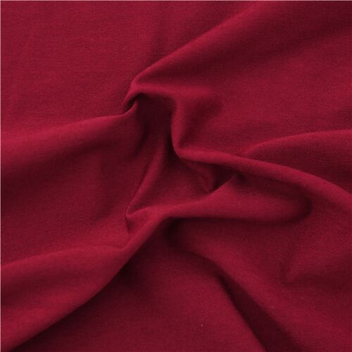 Cotton solid jersey knit fabric by Robert Kaufman Maroon modeS4u